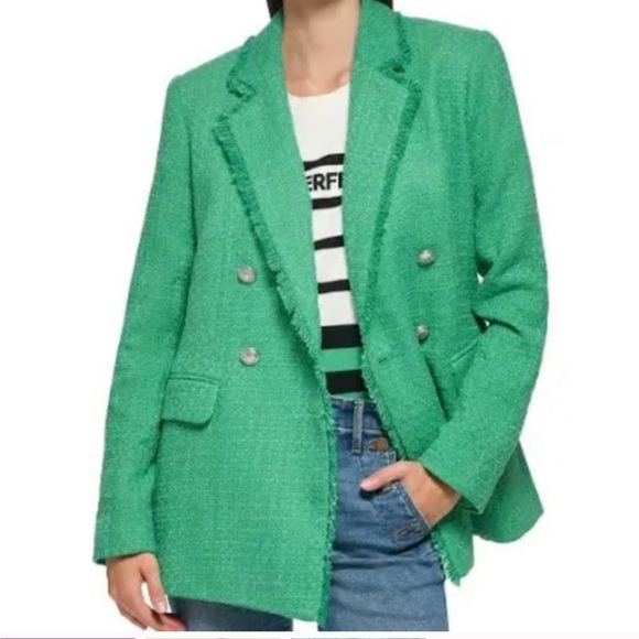 Karl Lagerfeld Green Tweed Blazer - Picture 1 of 3